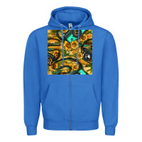True Royal Leopard Digital Camera And Sunflowers With Camouflage Seamless Pattern Zipper Hoodie - BundleAndBundleShop