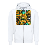 White Leopard Digital Camera And Sunflowers With Camouflage Seamless Pattern Zipper Hoodie - BundleAndBundleShop