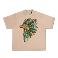 Burro indian leopard headdress blue Urban Heavy Tee - BarkalooDesign