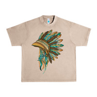 French Oak indian leopard headdress blue Urban Heavy Tee - BarkalooDesign