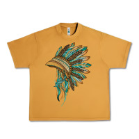 Peanut Butter indian leopard headdress blue Urban Heavy Tee - BarkalooDesign
