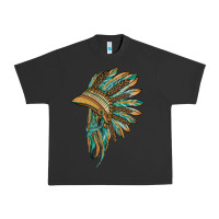 Pigment Black indian leopard headdress blue Urban Heavy Tee - BarkalooDesign