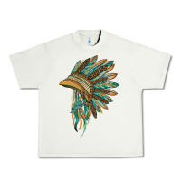 Pistachio indian leopard headdress blue Urban Heavy Tee - BarkalooDesign