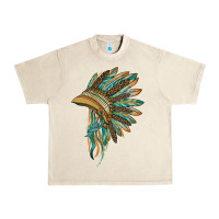 Sandshell indian leopard headdress blue Urban Heavy Tee - BarkalooDesign