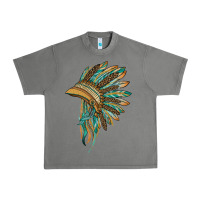 Tornado indian leopard headdress blue Urban Heavy Tee - BarkalooDesign