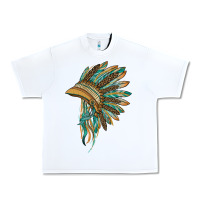 White indian leopard headdress blue Urban Heavy Tee - BarkalooDesign