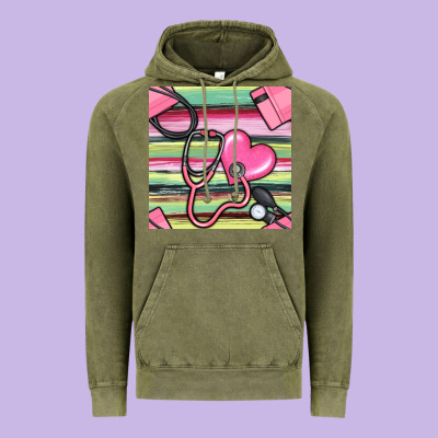 Nurse Stethoscope Seamless Pattern Vintage Hoodie Designed By Bundleandbundleshop