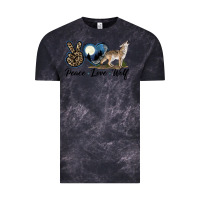 Cloud Black Peace Love Wolf Vintage Tee - LillyAllenDesigns