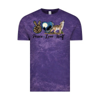 Cloud Purple Peace Love Wolf Vintage Tee - LillyAllenDesigns