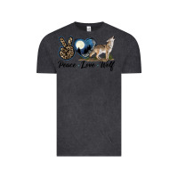 Vintage Black Peace Love Wolf Vintage Tee - LillyAllenDesigns