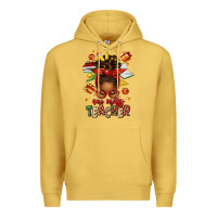 Antique Gold one merry teacher afro messy bun Premium Hoodie - texasbilliewilder