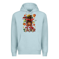 Blue Mist one merry teacher afro messy bun Premium Hoodie - texasbilliewilder