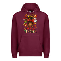 Burgundy one merry teacher afro messy bun Premium Hoodie - texasbilliewilder