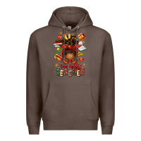 Coffee one merry teacher afro messy bun Premium Hoodie - texasbilliewilder