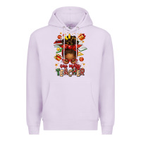 Lilac one merry teacher afro messy bun Premium Hoodie - texasbilliewilder
