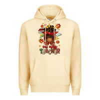 Pina Colada one merry teacher afro messy bun Premium Hoodie - texasbilliewilder
