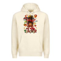 Sandshell one merry teacher afro messy bun Premium Hoodie - texasbilliewilder