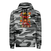 Slate Camo one merry teacher afro messy bun Premium Hoodie - texasbilliewilder