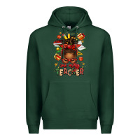 Sports Green one merry teacher afro messy bun Premium Hoodie - texasbilliewilder