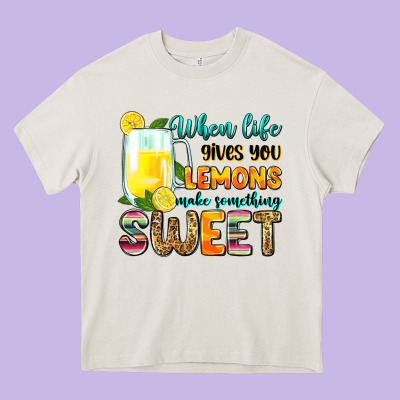 When Life Gives You Lemons Make Someting Sweet Heavy Core Tee Designed By Zillion Design Studio