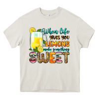 Cream when life gives you lemons make someting sweet Heavy Core Tee - Zillion Design Studio