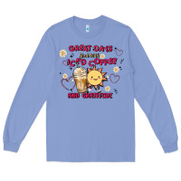 Colony Blue great days start with iced coffee and gratitude Long Sleeve Tee - MaliasSmallBusiness