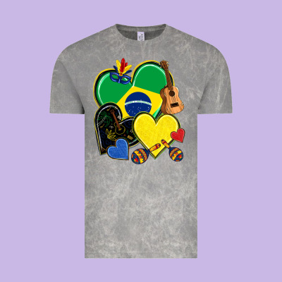 Brazil Hearts Vintage Tee Designed By Nancycooperartshop