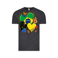Vintage Black brazil hearts Vintage Tee - NancyCooperArtShop
