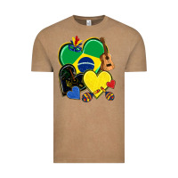 Vintage Coffee brazil hearts Vintage Tee - NancyCooperArtShop