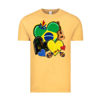 Vintage Mustard brazil hearts Vintage Tee - NancyCooperArtShop