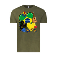 Vintage Olive brazil hearts Vintage Tee - NancyCooperArtShop