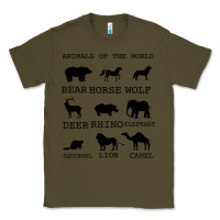 Army Green Anımals Of The World Classic Tee - Bettercallsaul