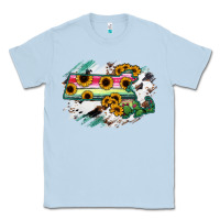 Dusty Blue Massachusetts State Map Classic Tee - RanaPortraitStore