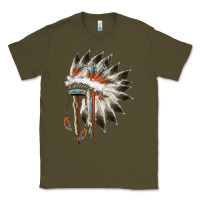 Army Green indian headress Classic Tee - AdoDesignShop