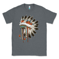 Charcoal Heather indian headress Classic Tee - AdoDesignShop