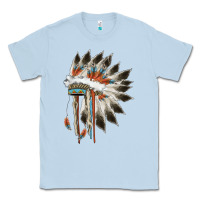 Dusty Blue indian headress Classic Tee - AdoDesignShop
