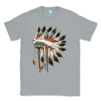 Heather Grey indian headress Classic Tee - AdoDesignShop