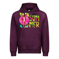 Mauve Wine Hello Summer Donut Girl Urban Hoodie - CowCowDesign
