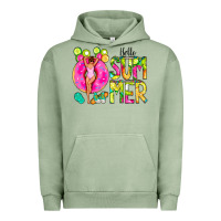 Pigment Oil Green Hello Summer Donut Girl Urban Hoodie - CowCowDesign