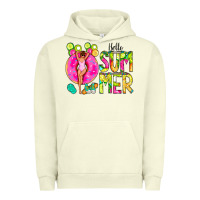 Pigment Pistachio Hello Summer Donut Girl Urban Hoodie - CowCowDesign