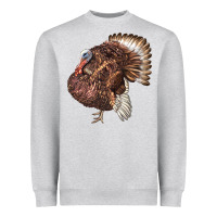 Heather Grey Bourbon Red Turkey Heavyweight Sweatshirt - LillyAllenDesigns