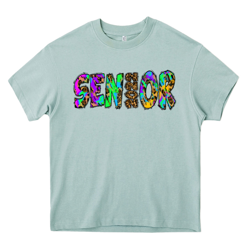 Senior 2022 Tie Die Leopard Heavy Core Tee by RanaPortraitStore | Teevron
