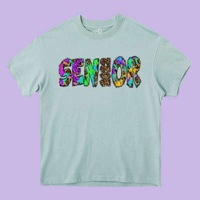 Senior 2022 Tie Die Leopard Heavy Core Tee Designed By Ranaportraitstore