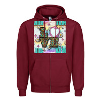 Burgundy Leopard Love Hair And Mirror With Daisy Seamless Pattern Bbs Zipper Hoodie - BundleAndBundleShop
