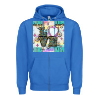 True Royal Leopard Love Hair And Mirror With Daisy Seamless Pattern Bbs Zipper Hoodie - BundleAndBundleShop