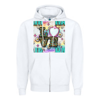 White Leopard Love Hair And Mirror With Daisy Seamless Pattern Bbs Zipper Hoodie - BundleAndBundleShop