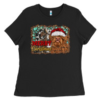 Black merry Christmas highland cow Ladies Tee - RanaPortraitStore