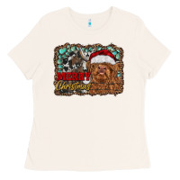 Bone merry Christmas highland cow Ladies Tee - RanaPortraitStore