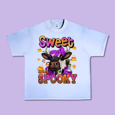 Sweet And Spooky Halloween Cow Urban Heavy Tee Designed By Jasminsmagicworld