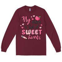 Burgundy my class is full of sweet hearts Long Sleeve Tee - MaliasSmallBusiness
